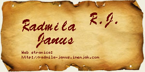 Radmila Janus vizit kartica